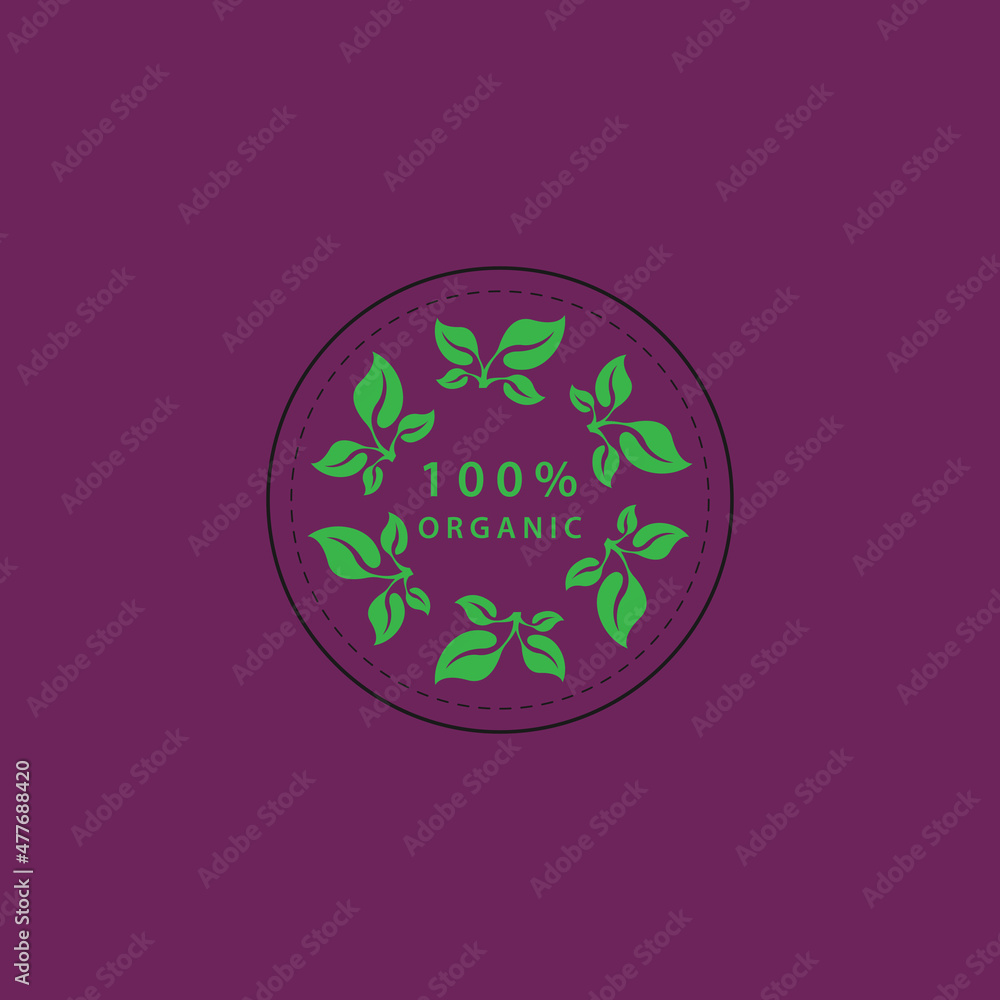 leaf lot circular organic food label restaurant icon logo leaf lot circular organic food label restaurant icon logo