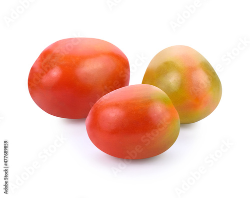 Cherry tomatoes stack isolated on white background
