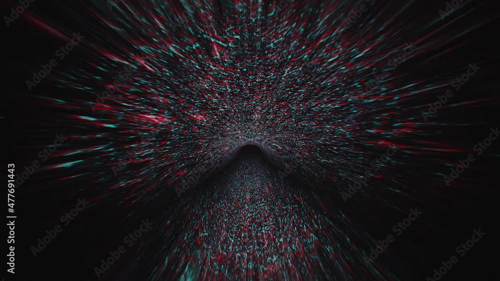 Looping horror animation of flight through a creepy claustrophobic