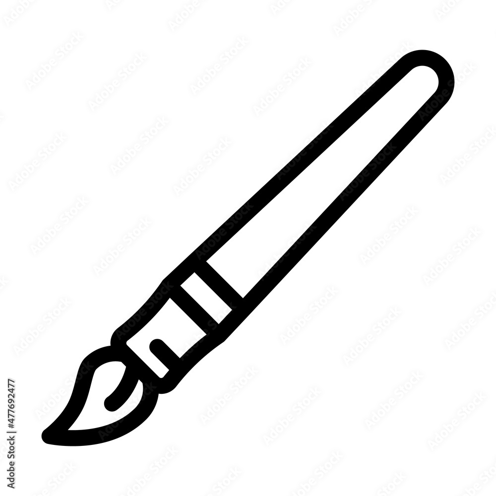 tassel stationery for painting line icon vector. tassel stationery for painting sign. isolated contour symbol black illustration tassel stationery for painting line icon vector. tassel stationery for painting sign. isolated contour symbol black illustration