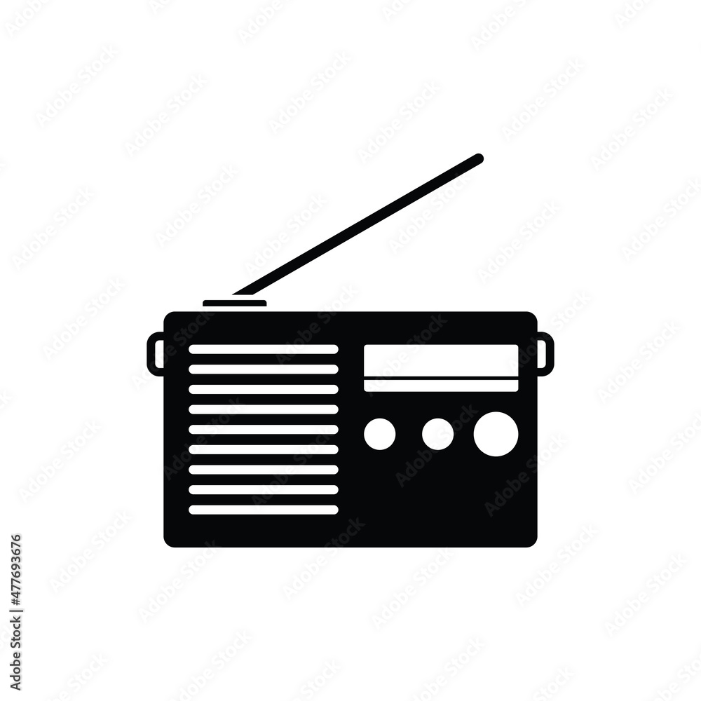 Radio icon design template vector isolated illustration Radio icon design template vector isolated illustration