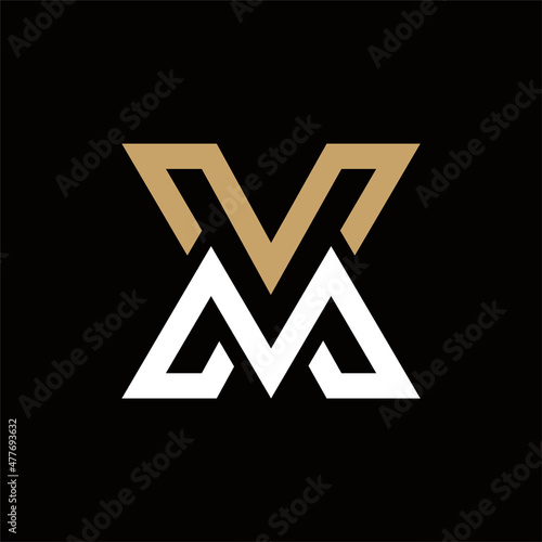 creative simple logo design letter VM