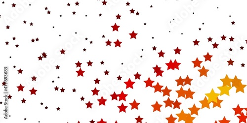 Light Red  Yellow vector template with neon stars.