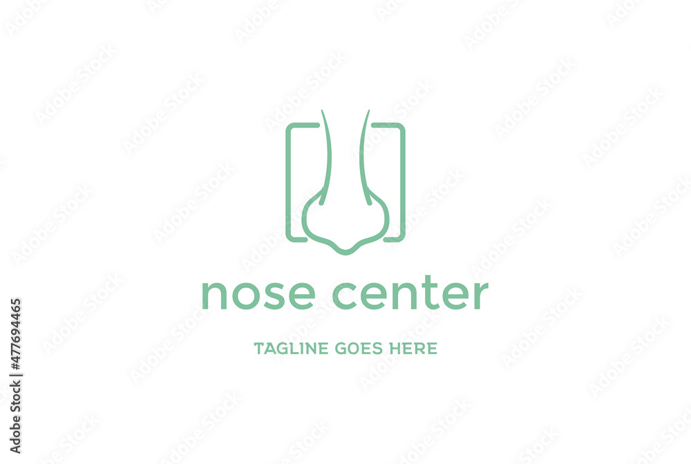 Simple Minimalist Human Nose for Clinic Care Logo Design Vector Simple Minimalist Human Nose for Clinic Care Logo Design Vector