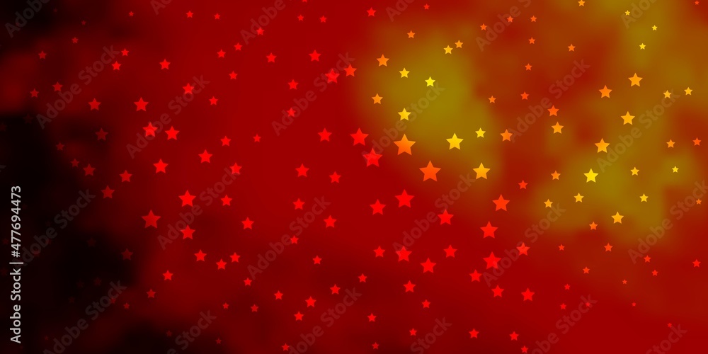 Dark Orange vector background with small and big stars. Dark Orange vector background with small and big stars.