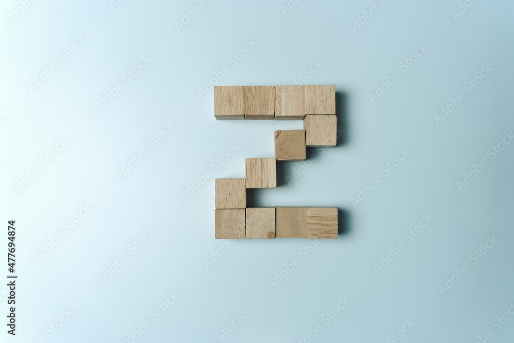 Letter Z from wooden dice White Background