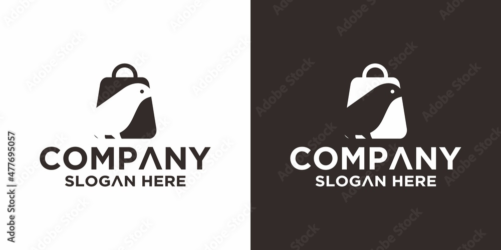 shopping bag with bird logo corporate