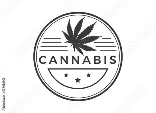 Vintage and Retro Cannabis Symbol, Marijuana Logo Design Inspiration. 