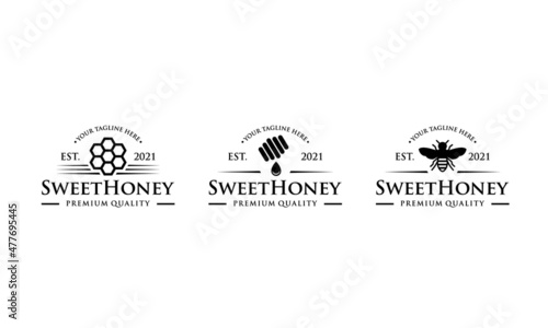 Honey brand package logo vintage