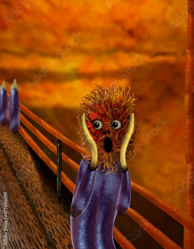 Fotografía COVID virus represented as The Scream