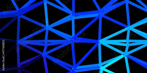 Dark blue vector polygonal background.