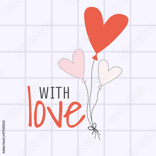 Love template for Valentine's day.  Greeting card, postcards, declaration of love, labels. posters.