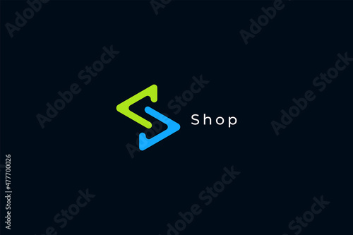Letter S creative minimal coding modern technological business logo