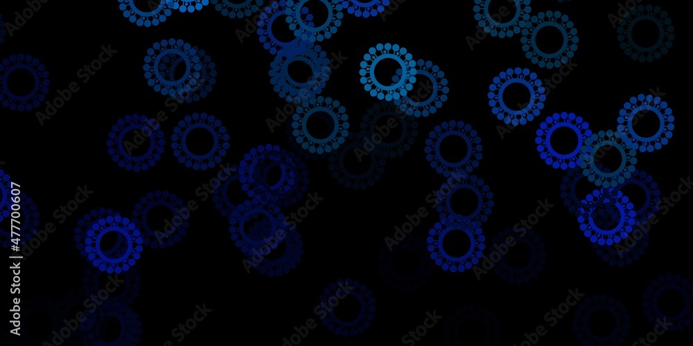 Dark blue vector texture with disease symbols.