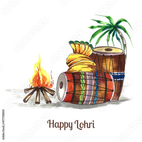 Happy Lohri festival of punjab India background
