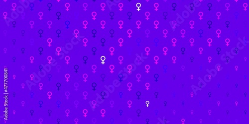 Light Purple vector texture with women rights symbols.