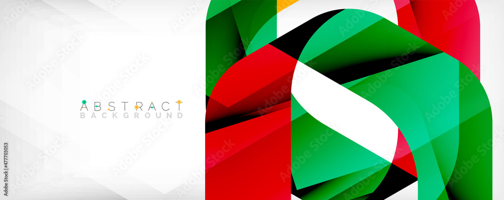 Geometric abstract background - multicolored abstract shapes on white. Vector Illustration For Wallpaper, Banner, Background, Landing Page Geometric abstract background - multicolored abstract shapes on white. Vector Illustration For Wallpaper, Banner, Background, Landing Page