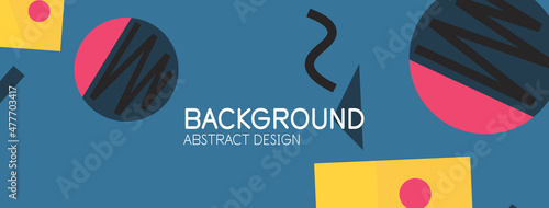 Abstract background. Blocks, lines, triangles, circles composition. Techno or business concept for wallpaper, banner, background, landing page
