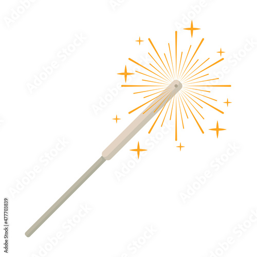 Abstract Flat Cartoon Christmas Sparkler Xmas Happy New Year Vector Design Style Element Isolated Protection Concept