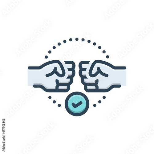 Color illustration icon for commit