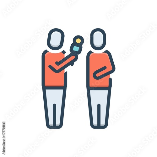Color illustration icon for reporter