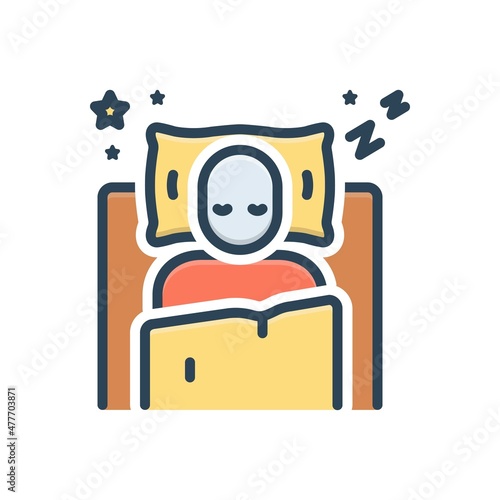 Color illustration icon for sleep