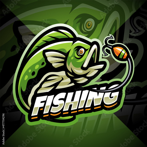 Fishing esport mascot logo design
