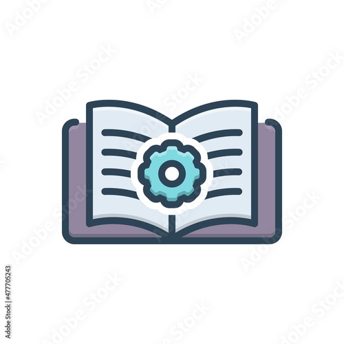 Color illustration icon for manually