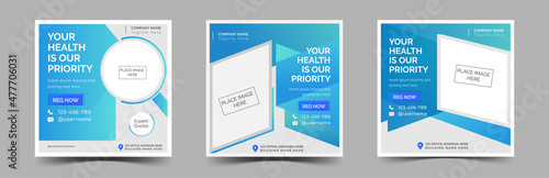 Healthcare social media post templete design for promote clinic business