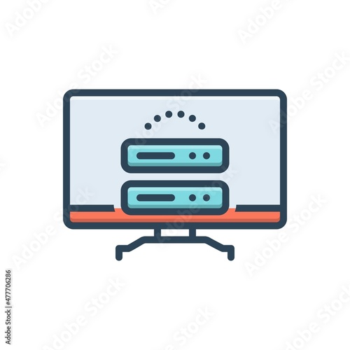 Color illustration icon for cached