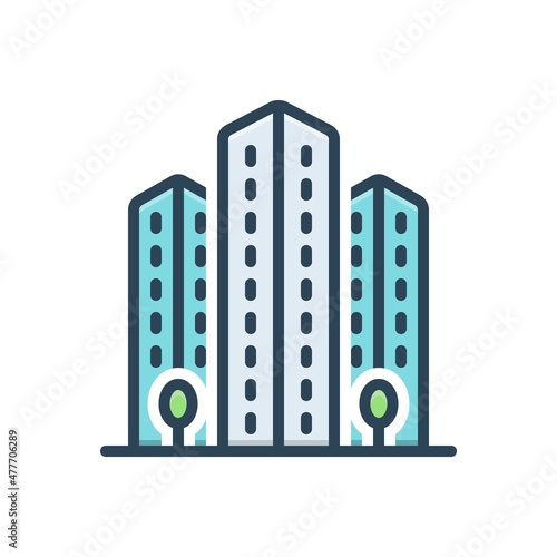 Color illustration icon for condo