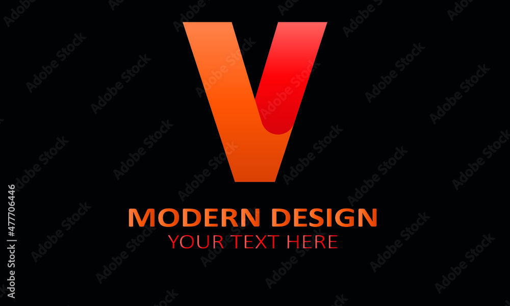 Alphabet v modern shape abstract monogram vector logo template Alphabet v modern shape abstract monogram vector logo template