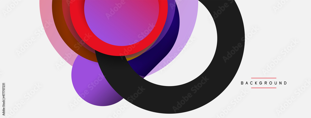 Vector round shapes circles minimal geometric background. Vector illustration for wallpaper banner background or landing page Vector round shapes circles minimal geometric background. Vector illustration for wallpaper banner background or landing page