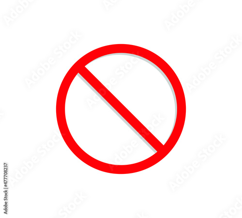 Stop sign icon. No sign. Vector blank ban