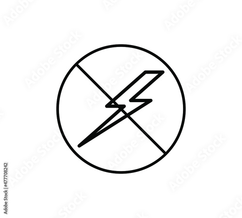 Free Download Electrical hazard sign. No lightning or thunder flat icons. High voltage sign. Caution warning and Danger symbol. Vector illustration. - GFXLoad
