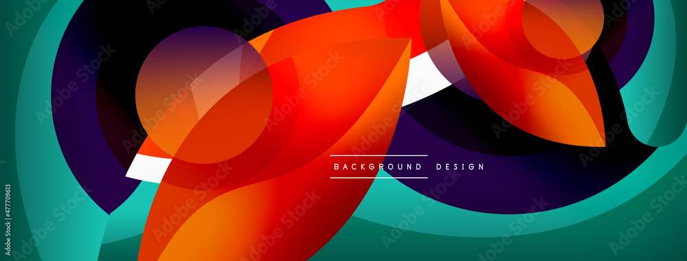 Abstract background with color geometric shapes. Beautiful minimal backdrop with round shapes circles and lines. Geometrical design. Vector illustration Abstract background with color geometric shapes. Beautiful minimal backdrop with round shapes circles and lines. Geometrical design. Vector illustration