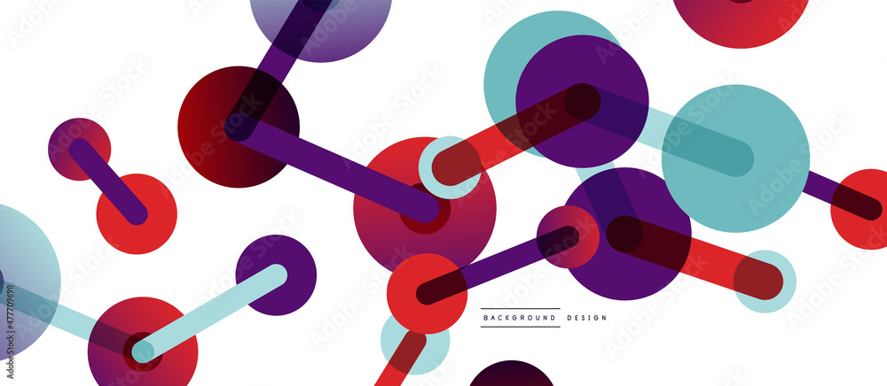 Abstract background. Round dots connected by lines. Trendy techno business template for wallpaper, banner, background or landing Abstract background. Round dots connected by lines. Trendy techno business template for wallpaper, banner, background or landing