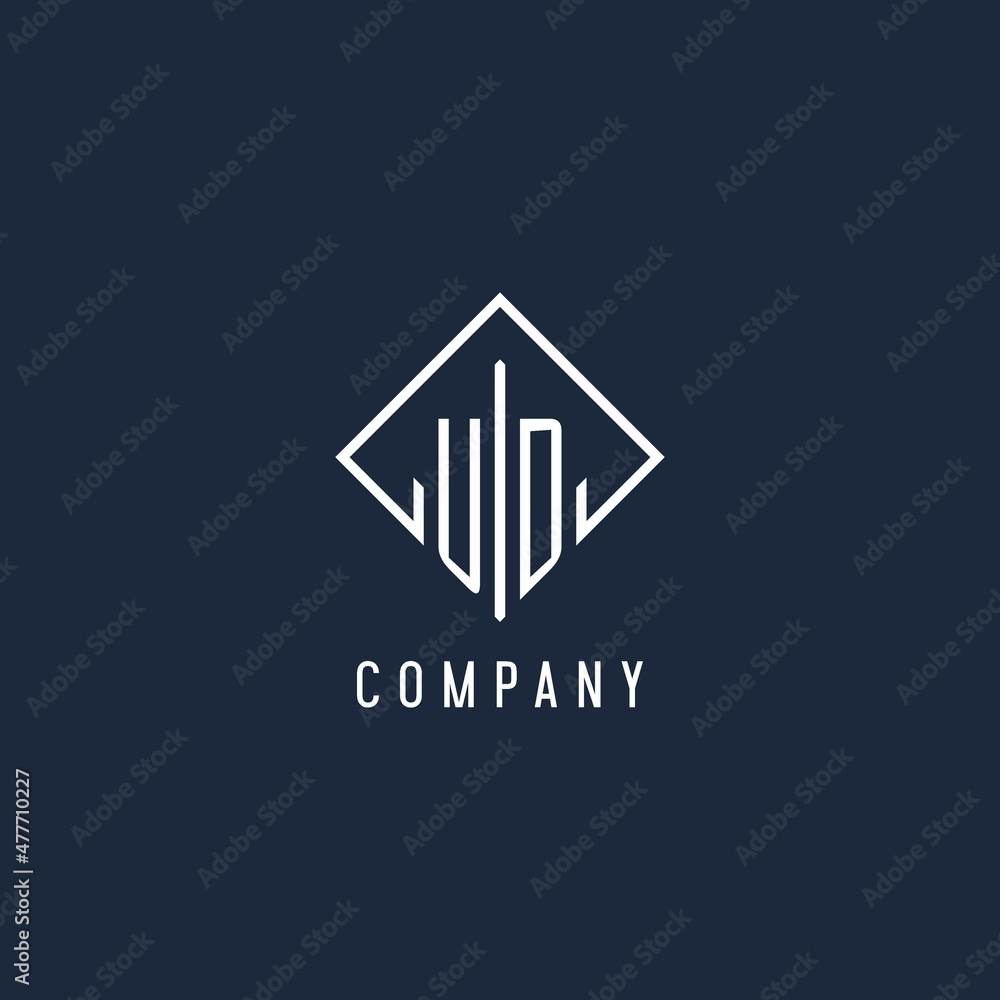 UD initial logo with luxury rectangle style design Stock Vector | Adobe ...
