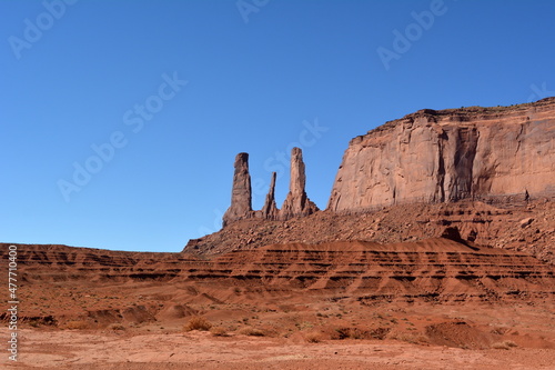 Sandstone Monolith "Three sisters" in Monument park 