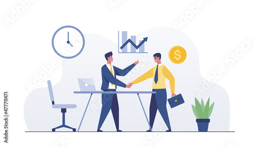 Partners have reached a profitable cooperation, business partnership.