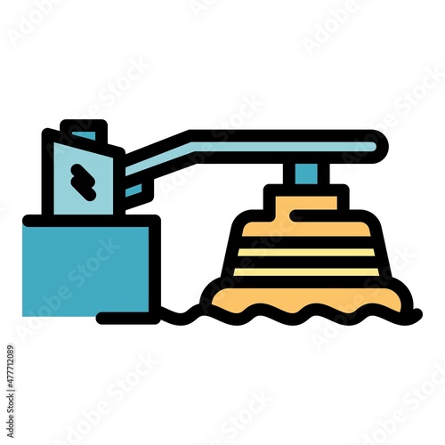 Hydro power dam icon. Outline hydro power dam vector icon color flat isolated
