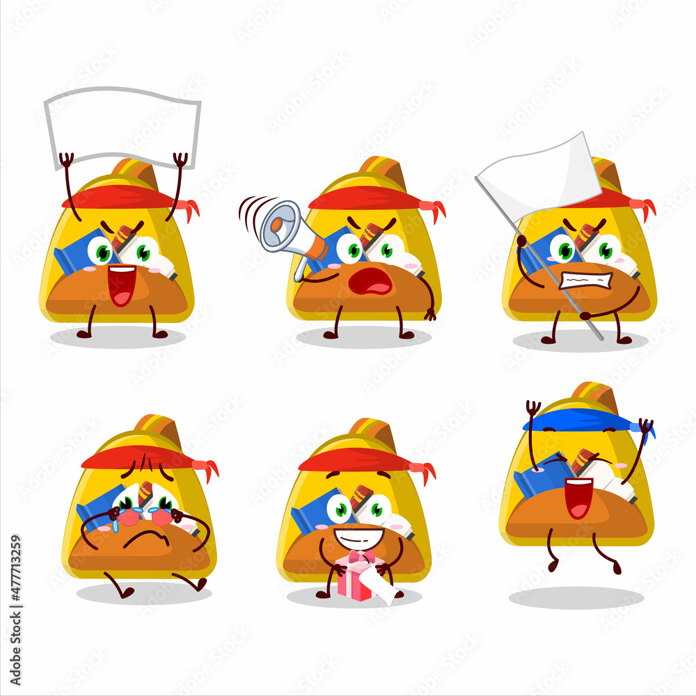 Mascot design style of school bag character as an attractive supporter Mascot design style of school bag character as an attractive supporter