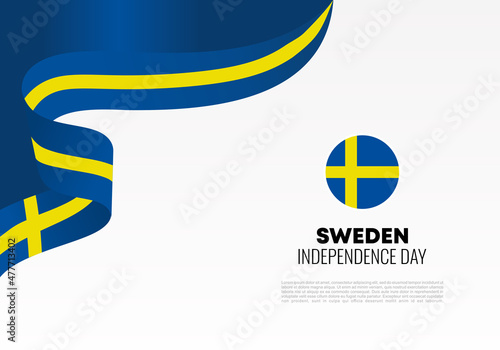 Sweden Independence day background banner poster for national celebration on June 6.