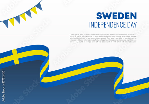 Sweden Independence day background banner poster for national celebration on June 6.