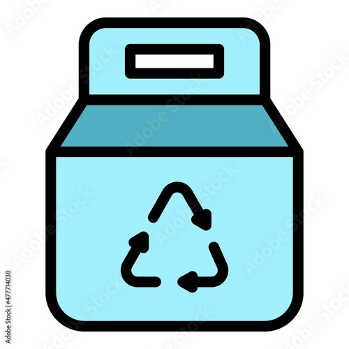 Recyclable bag icon. Outline recyclable bag vector icon color flat isolated