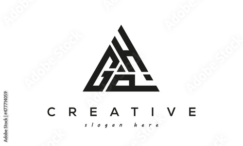 GHP creative tringle letters logo design photo