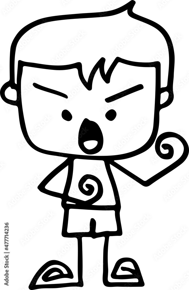 Obraz premium Draw cute cartoon people man and woman