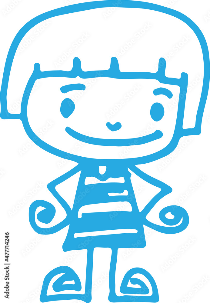 Draw cute cartoon people man and woman Draw cute cartoon people man and woman