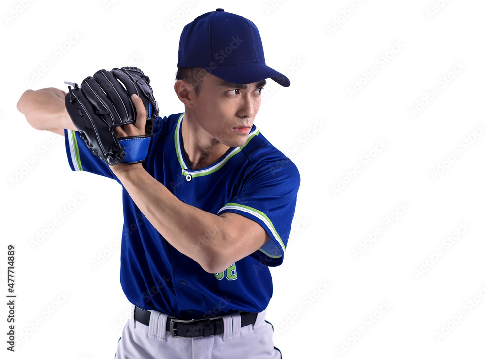 side view of Pitcher Baseball Player isolated on white background side view of Pitcher Baseball Player isolated on white background