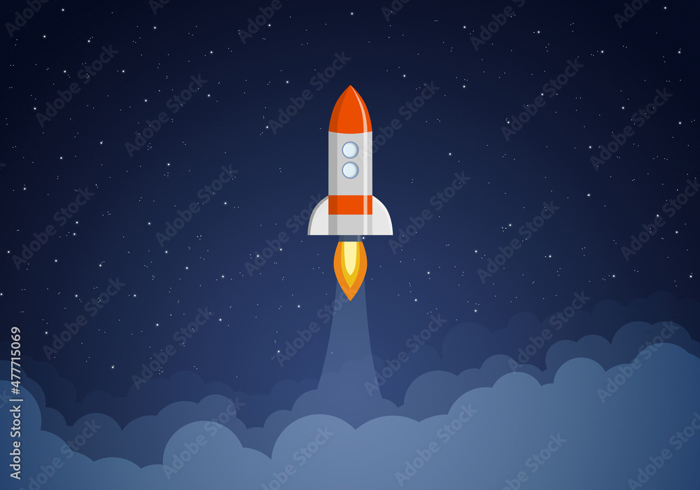 Rocket takes off into outer space Rocket takes off into outer space